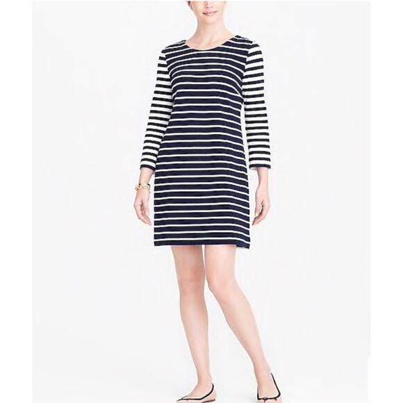 J. Crew Factory Dresses & Skirts - NWT J. Crew Factory Striped Maritime Dress Ivory Navy Blue Size L Large Nautical